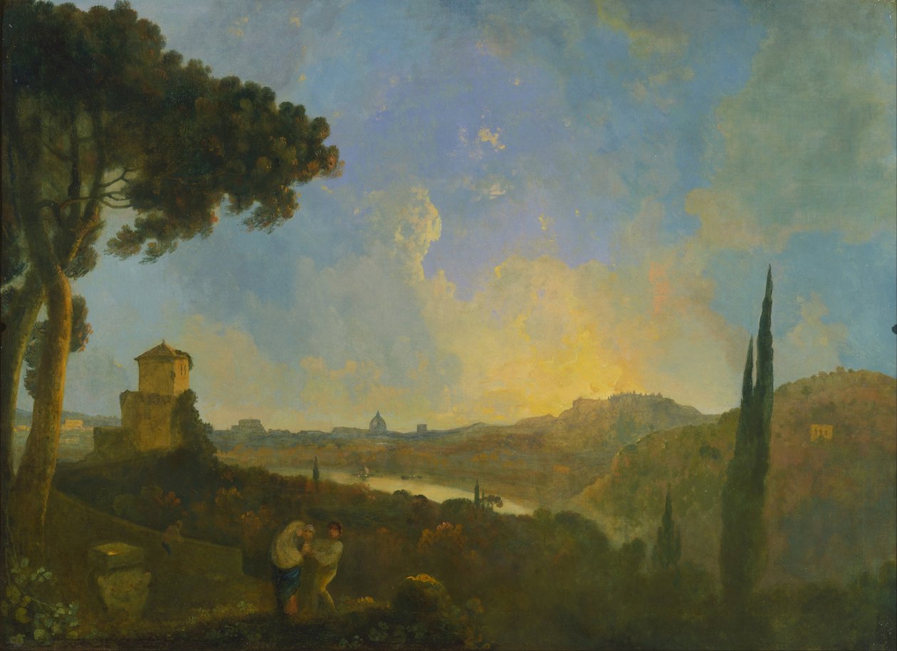 A View of the Tiber with Rome in the Distance av Richard Wilson