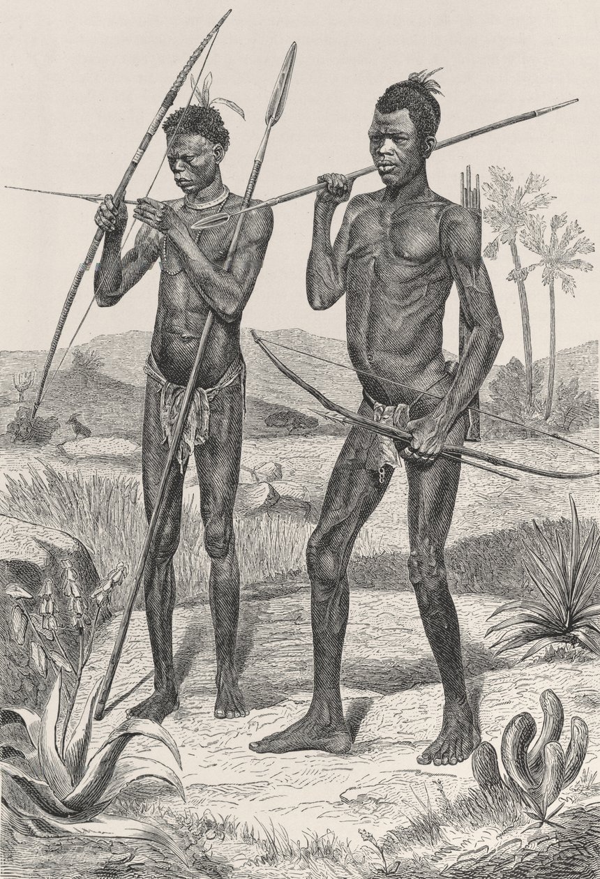 Makaraka-krigare, från The History of Mankind, Vol.III, av Prof. Friedrich Ratzel, 1898 av Richard Buchta