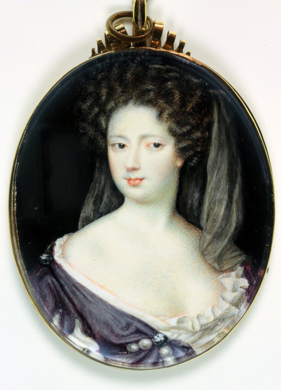 Anne Greville, grevinna av Kingston (akvarell på elfenben) av Richard  Gibson
