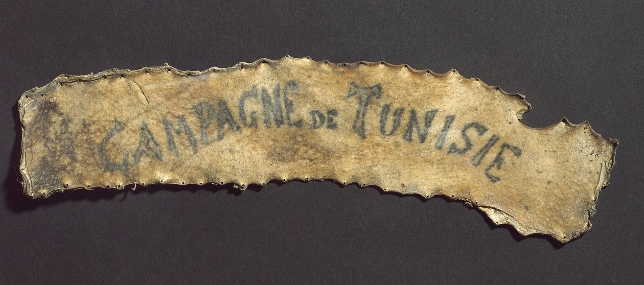 Människohud med tatuerad inskription, franska av John Pardon