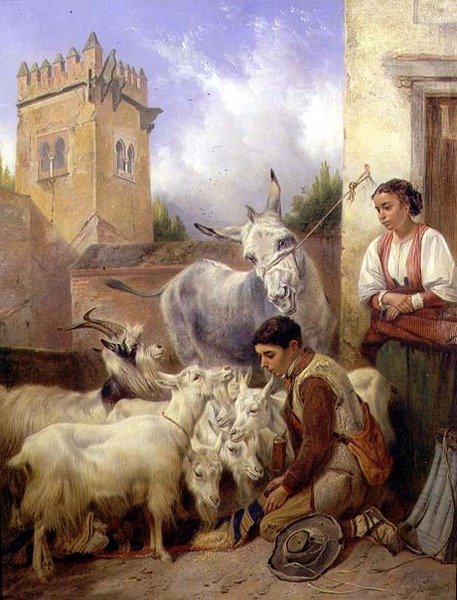 Utfodring av getter i Alhambra av Richard Ansdell