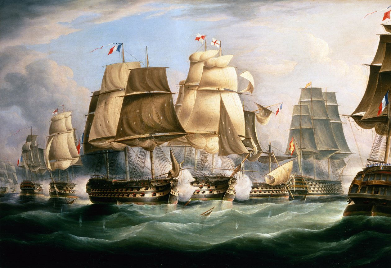 Slaget vid Trafalgar, 21 oktober 1805, Mitt på dagen (olja på duk) av Richard B. Spencer