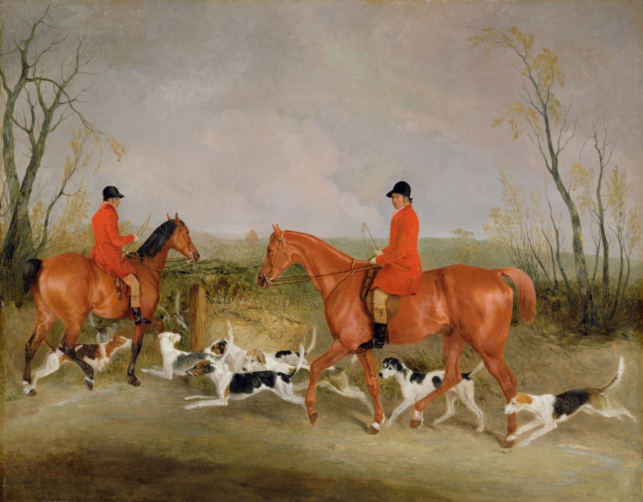 George Mountford, jägare till Quorn, och W. Derry, whipper-in, vid John O