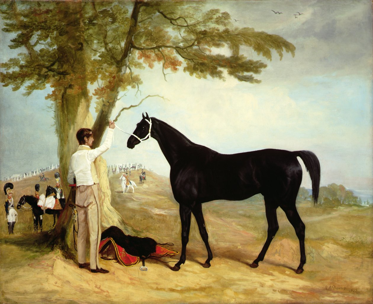 Thomas Cosbys Charger "Black Prince" med Troopers från Kungliga gardet Beyond av Richard Barrett Davis