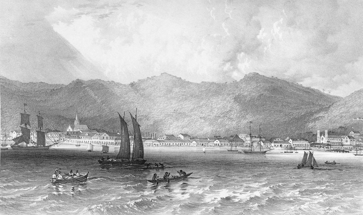 Trinidad, från Pariabukten, illustration från 