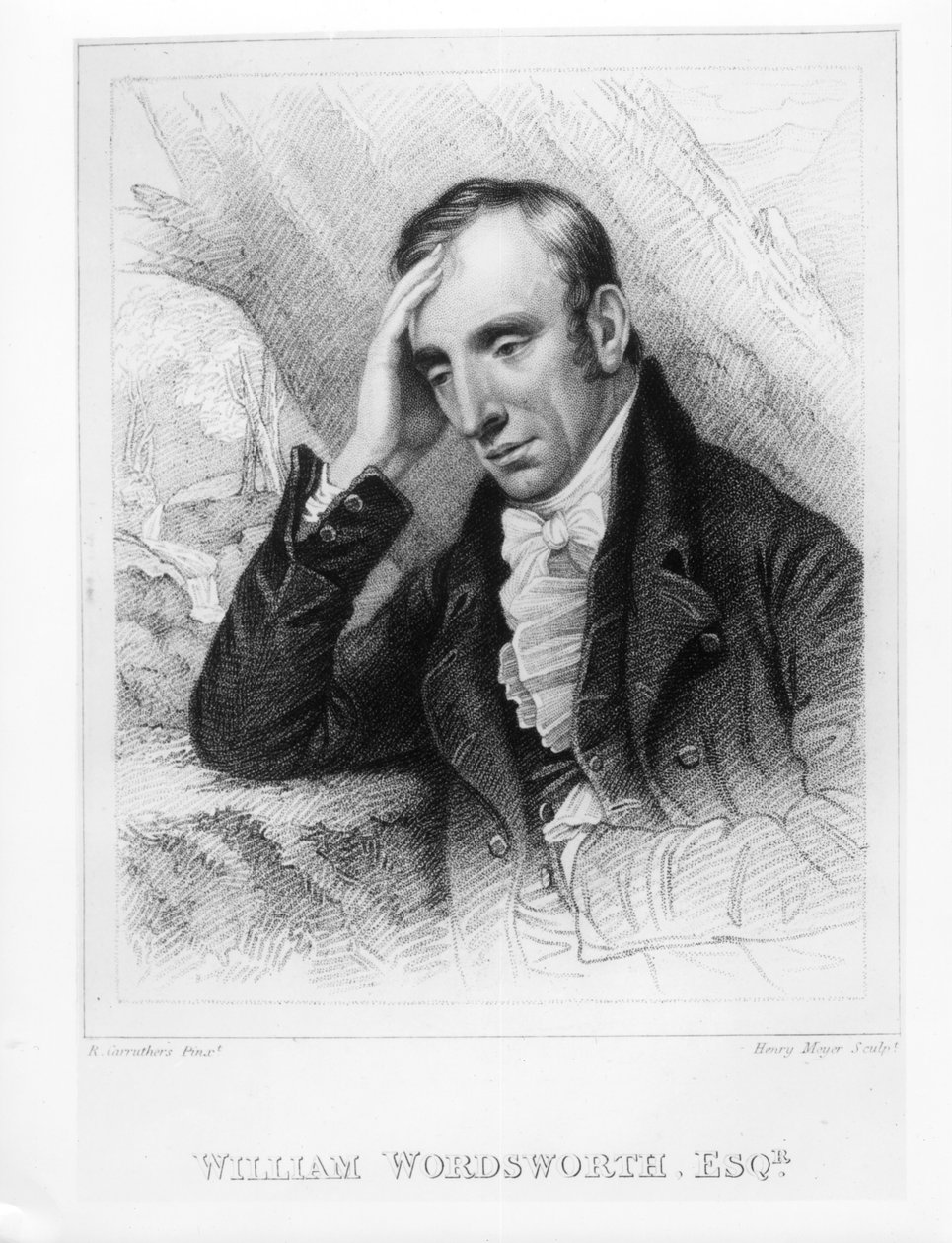 Porträtt av William Wordsworth (1770-1850) graverad av Henry Meyer (1782-1847) av Richard Carruthers
