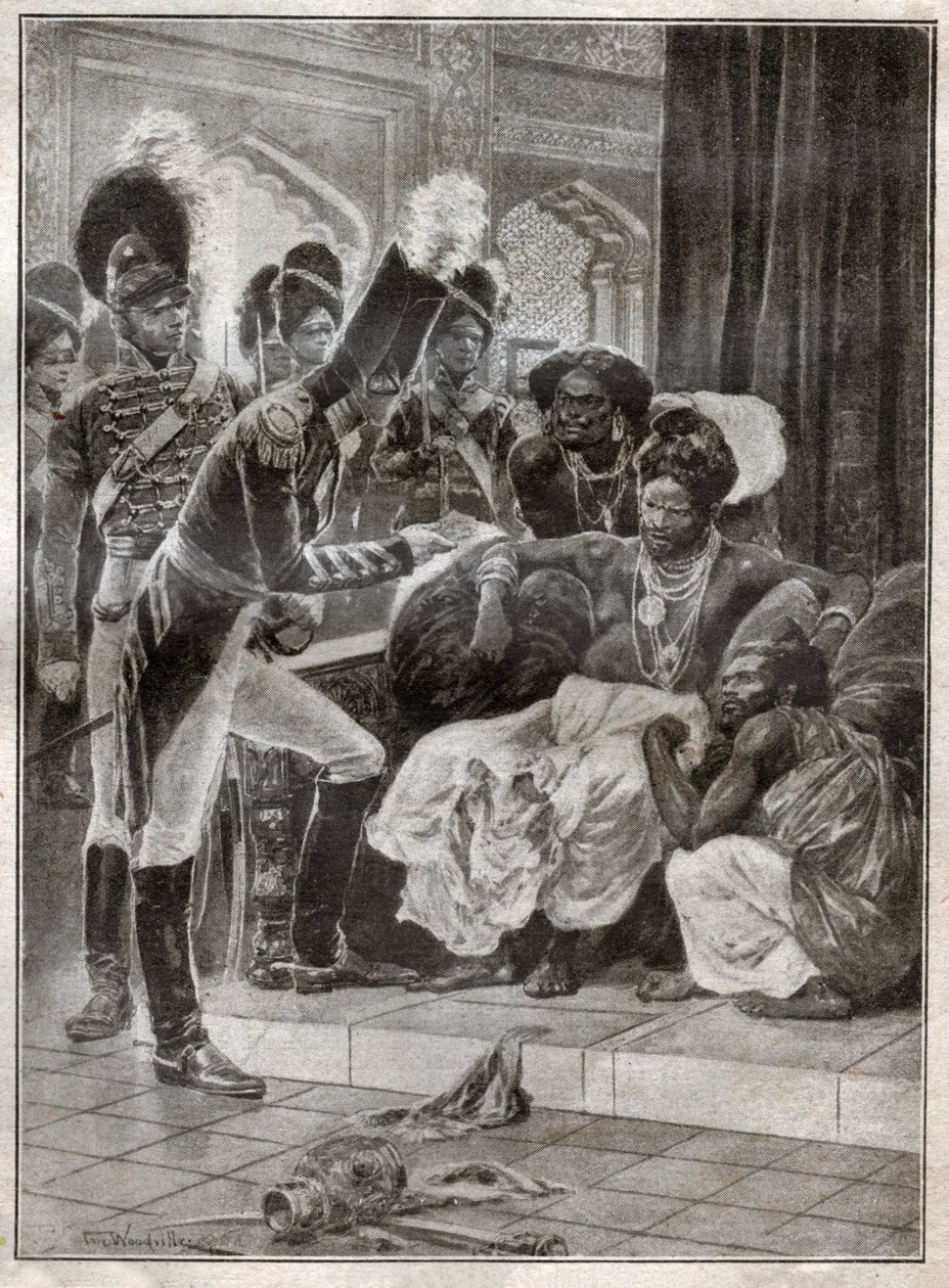 Kolonialismen i Sri Lanka. (gravyr av Richard Caton (after) Woodville