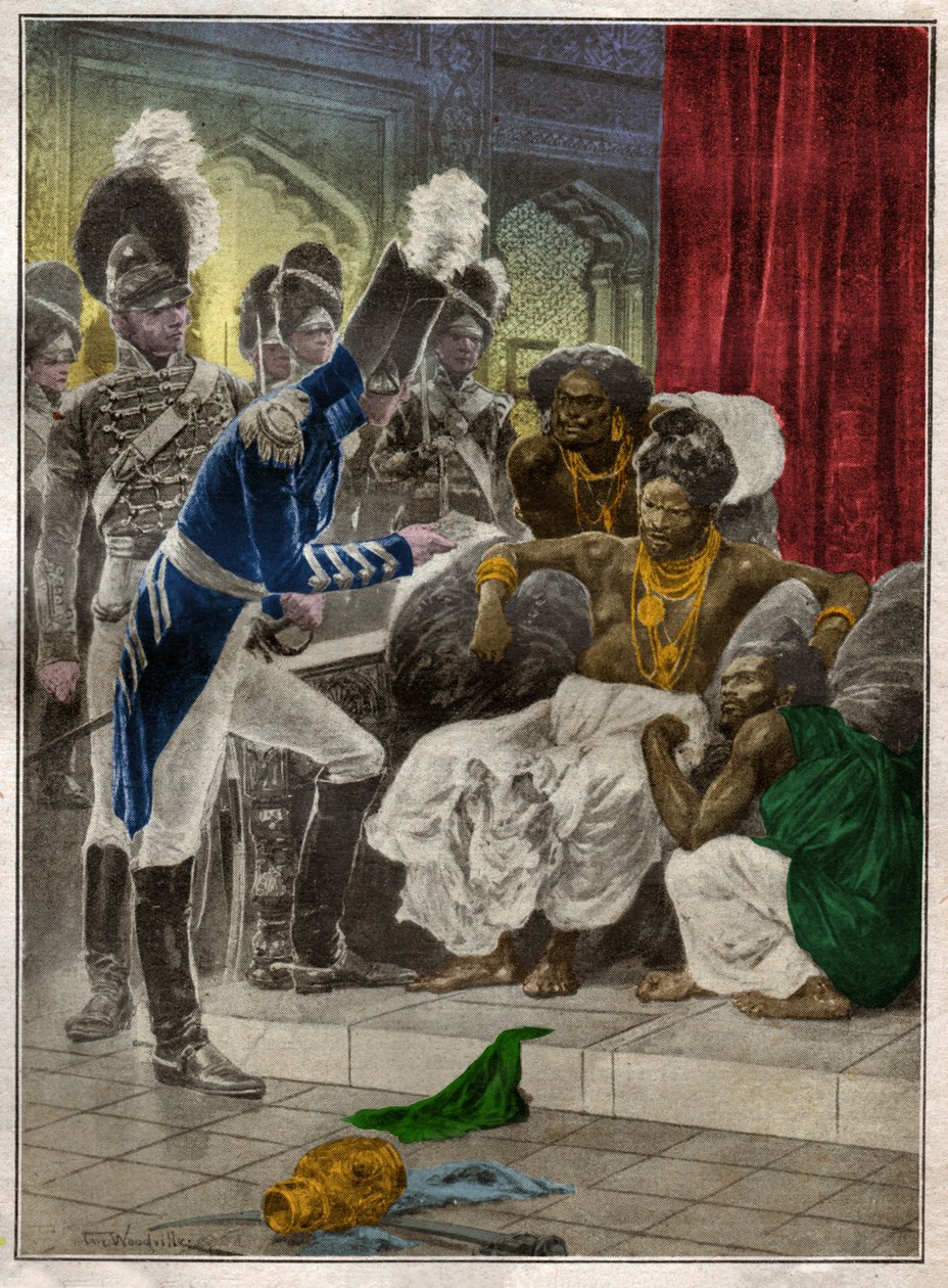 Sri Vikrama Rajasinha, kung av Kandy (Sri Lanka) avskedad av engelsmännen 1815. 1924 (Illustration) av Richard Caton (after) Woodville