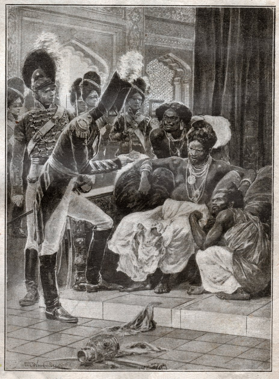 Sri Vikrama Rajasinha, kung av Kandy (Sri Lanka) avskedad av engelsmännen 1815. 1924 (Illustration) av Richard Caton (after) Woodville