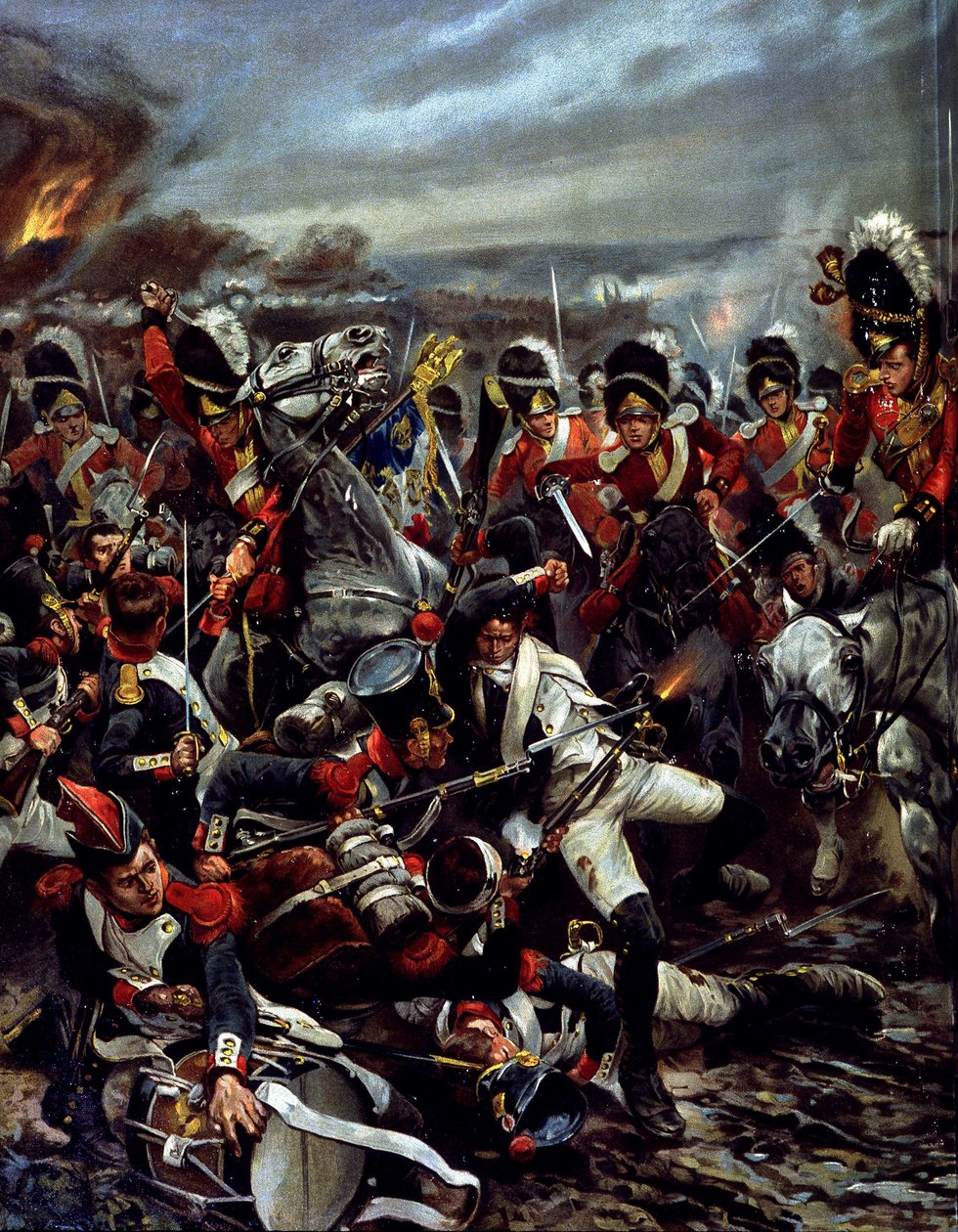 The Charge of the Scots in Waterloo - målning av Caton Woodville av Richard Caton (after) Woodville