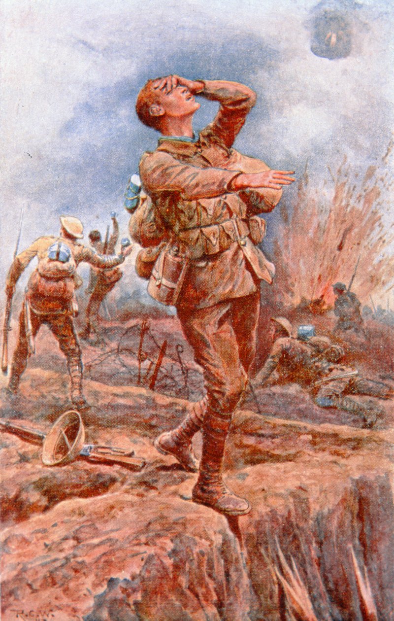 "Blinded for You" - WWI-vykort publicerat på uppdrag av National Institute for the Blind (färg litho) av Richard Caton II (after) Woodville