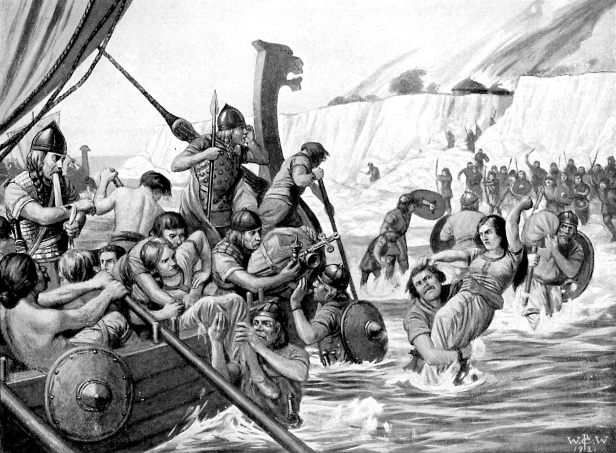 Saxon raiders, 1921. av Richard Caton II Woodville