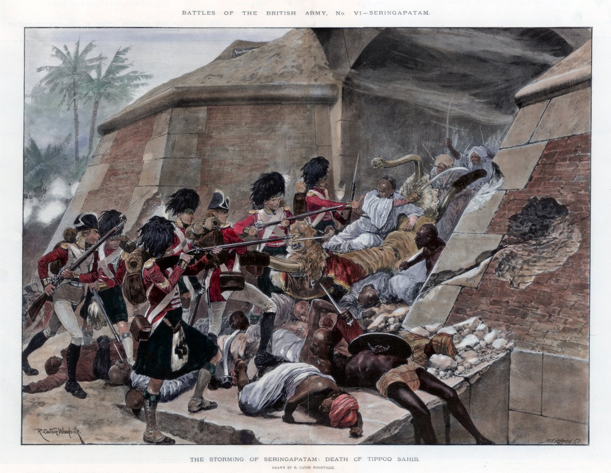 Stormningen av Seringapatam resulterade i Tippu Sultans död 1894. av Richard Caton II Woodville