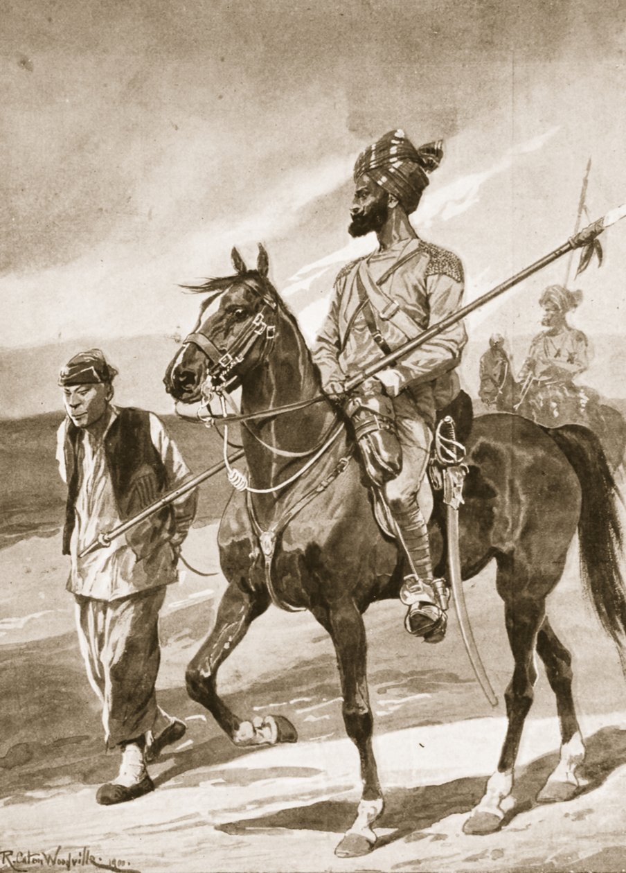 En Bengal Lancer och hans Boxer-fången, illustration från 