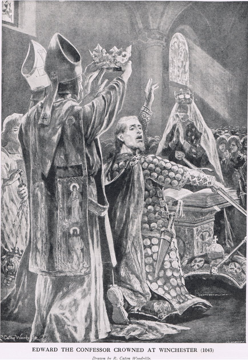 Edvard Bekännaren krönt i Winchester, 1043, från "Hutchinson
