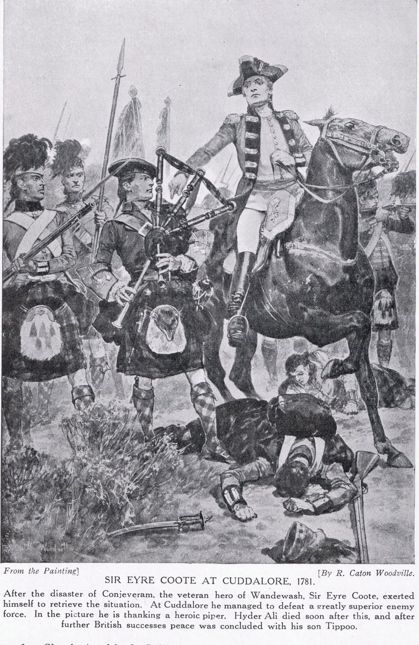 Sir Eyre Coote vid Cuddalore, illustration från "Hutchinson