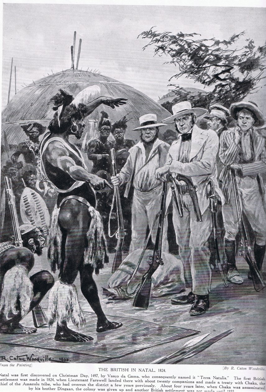 Britterna i Natal 1824, illustration från 