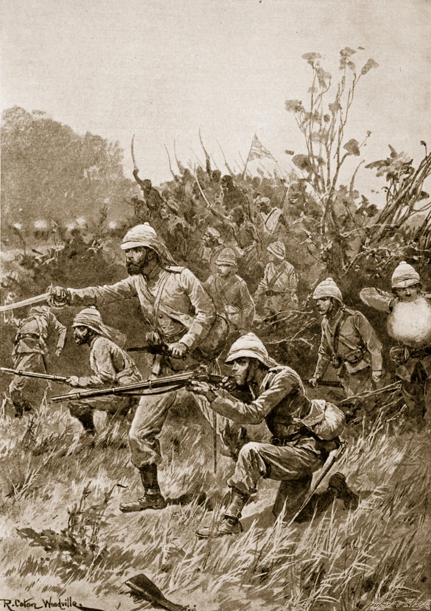 Den brittiska styrkans frammarsch i Ashanti-kampanjen, 1873 av Richard Caton Woodville junior