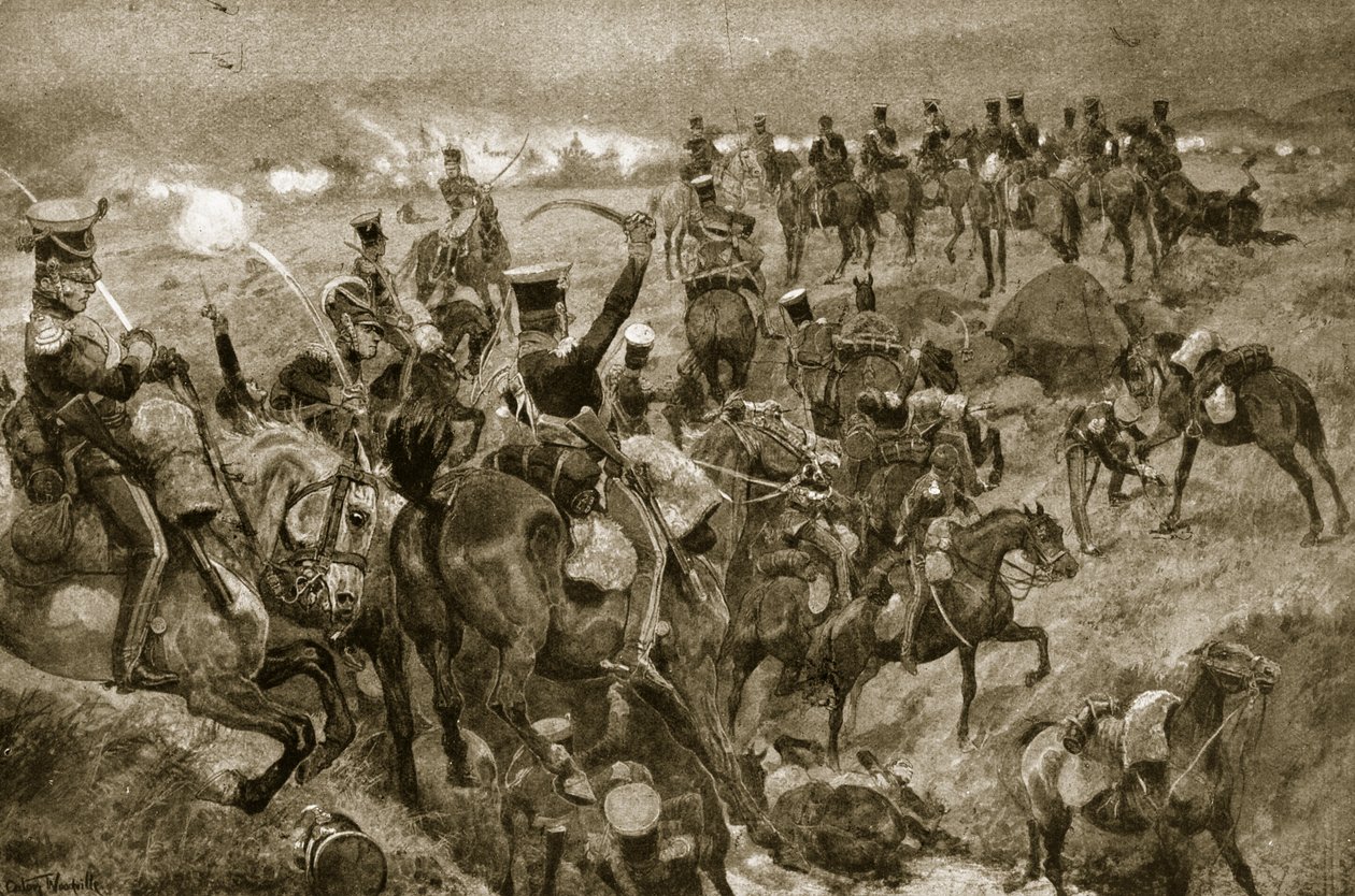 Charge of the Dragons at Talavera, illustration från 