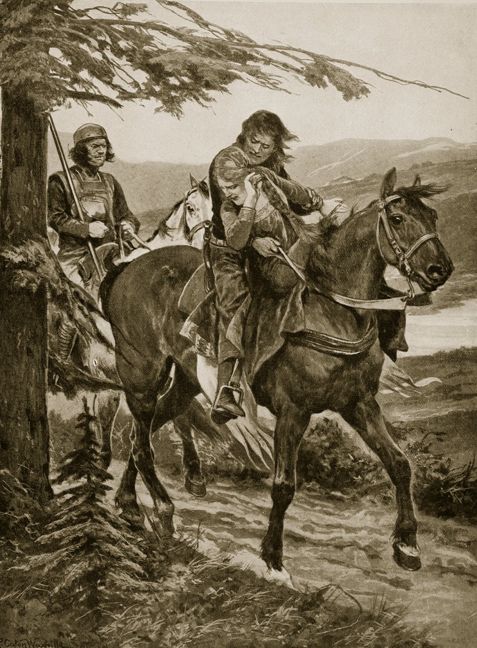Kung Dermot bär av Devorgil, illustration från 