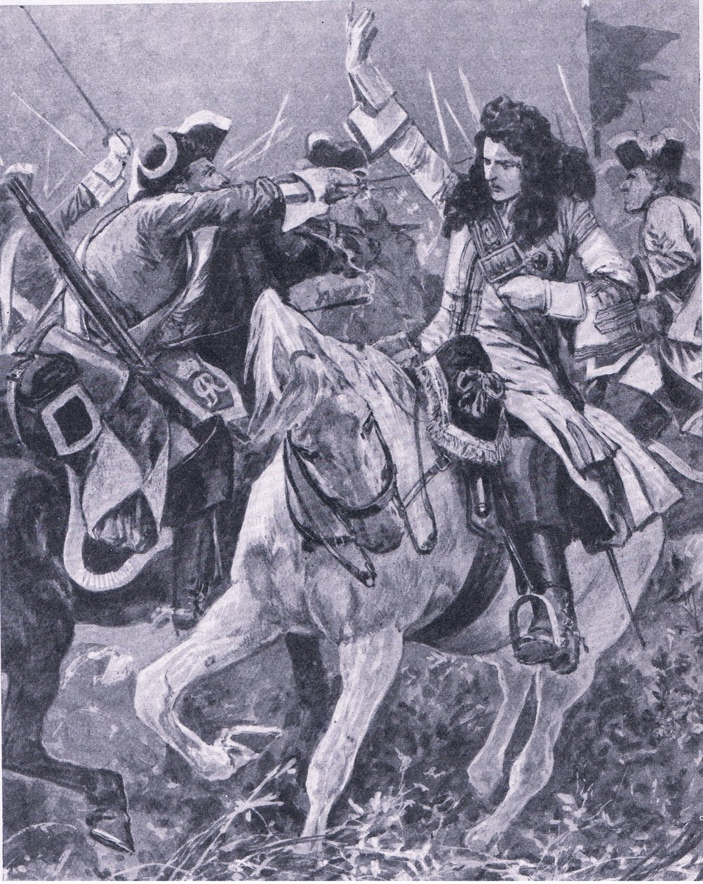 Slaget vid Malplaquet, 11 september 1709, illustration från British Battles on Land and Sea, 1915 av Richard Caton Woodville junior
