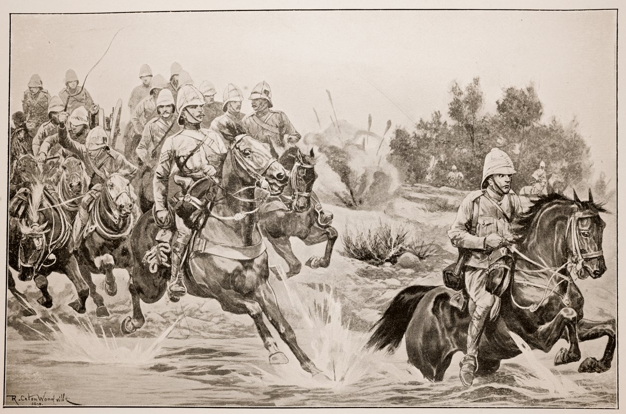 Det stora framsteg: Royal Horse Artillery (Cavalry Division) Crossing the Vaal av Richard Caton Woodville junior
