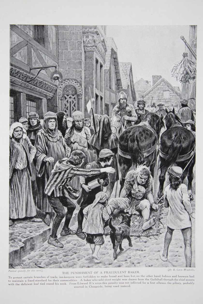 Straffet för en bedräglig bagare, illustration från 