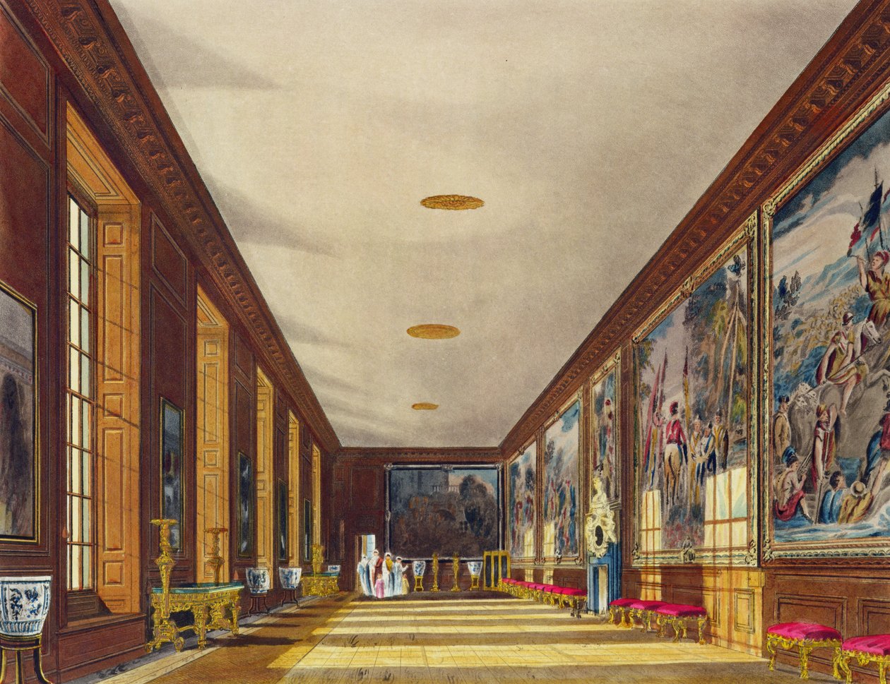 Ballrummet, Hampton Court, från "The History of the Royal Residences", graverat av Richard Reeve (f.1780), av William Henry Pyne (1769-1843), 1819. av Richard Cattermole