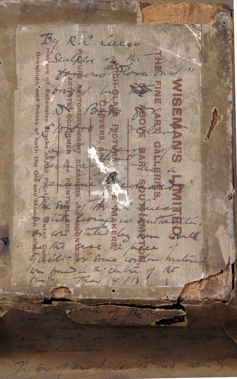 Verso av en byst av en flicka, ca 1850 (penna & bläck och tryck på papper) (se 876003) av Richard Cockle Lucas