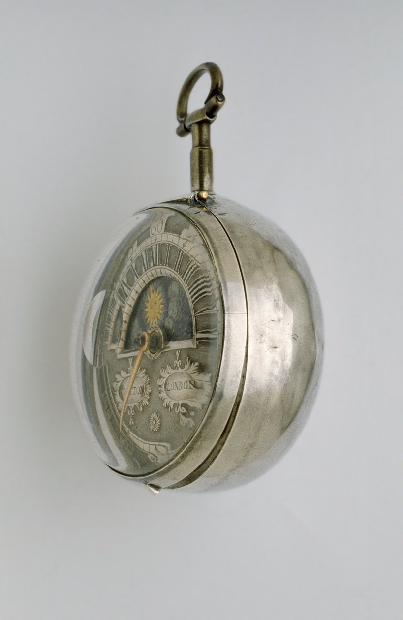 Sidovy av en klocka med parhus, c.1685 (silver) av Richard Colston