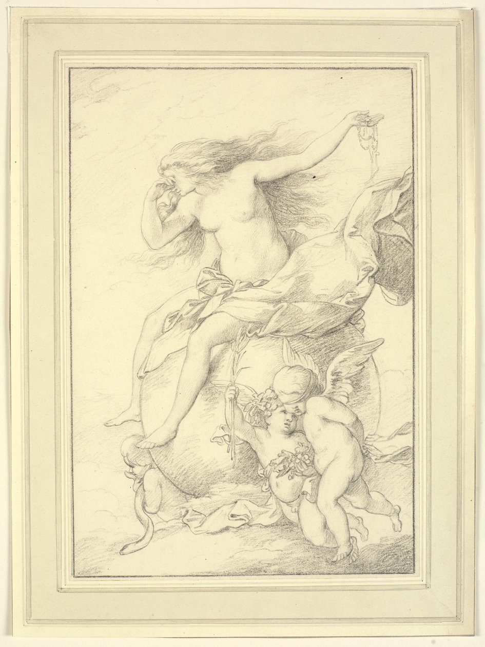Allegory of Fortune på en jordglob omgiven av putti av Richard Cosway