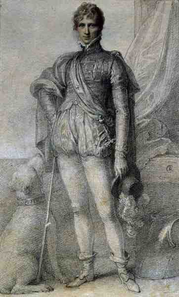 Charles, 4th Earl of Harrington (svart bly tonat i akvarell) av Richard Cosway