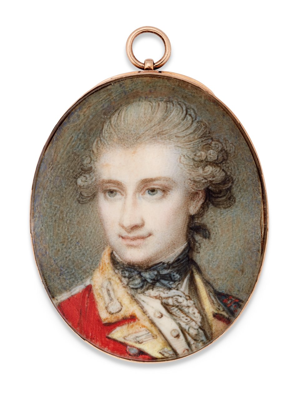 Generalmajor John Scott, i scharlakansröd uniform med gula ansikten av Richard Cosway