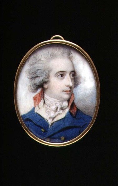 PD.195-1961 Porträttminiatyr av generalmajor William, The Viscount Fielding, c.1790 (elfenben) av Richard Cosway
