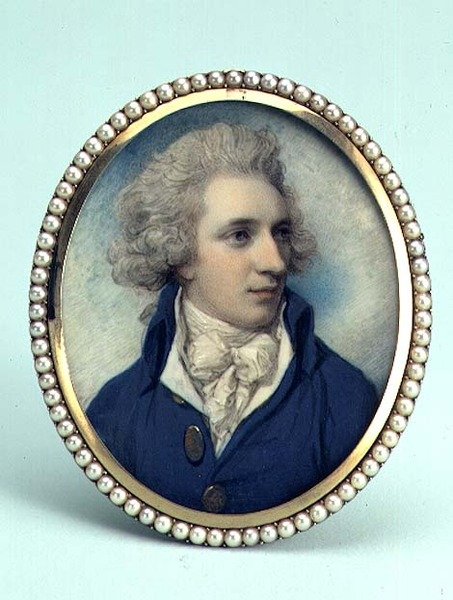 Porträtt av John Swinburne (akvarell och gouache på elfenben) på elfenben av Richard Cosway