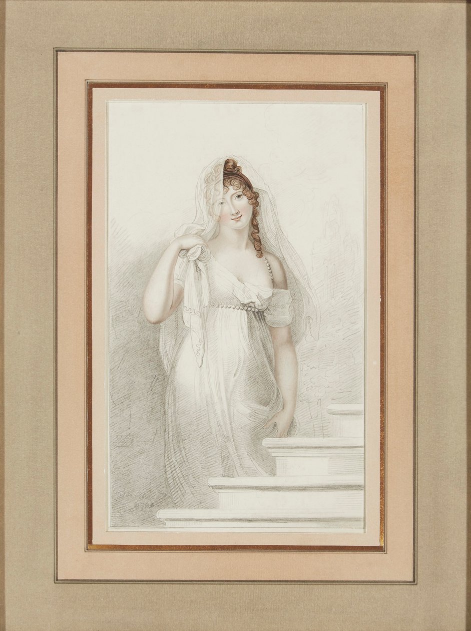 Porträtt av Madame Recamier 1777-1849. av Richard Cosway