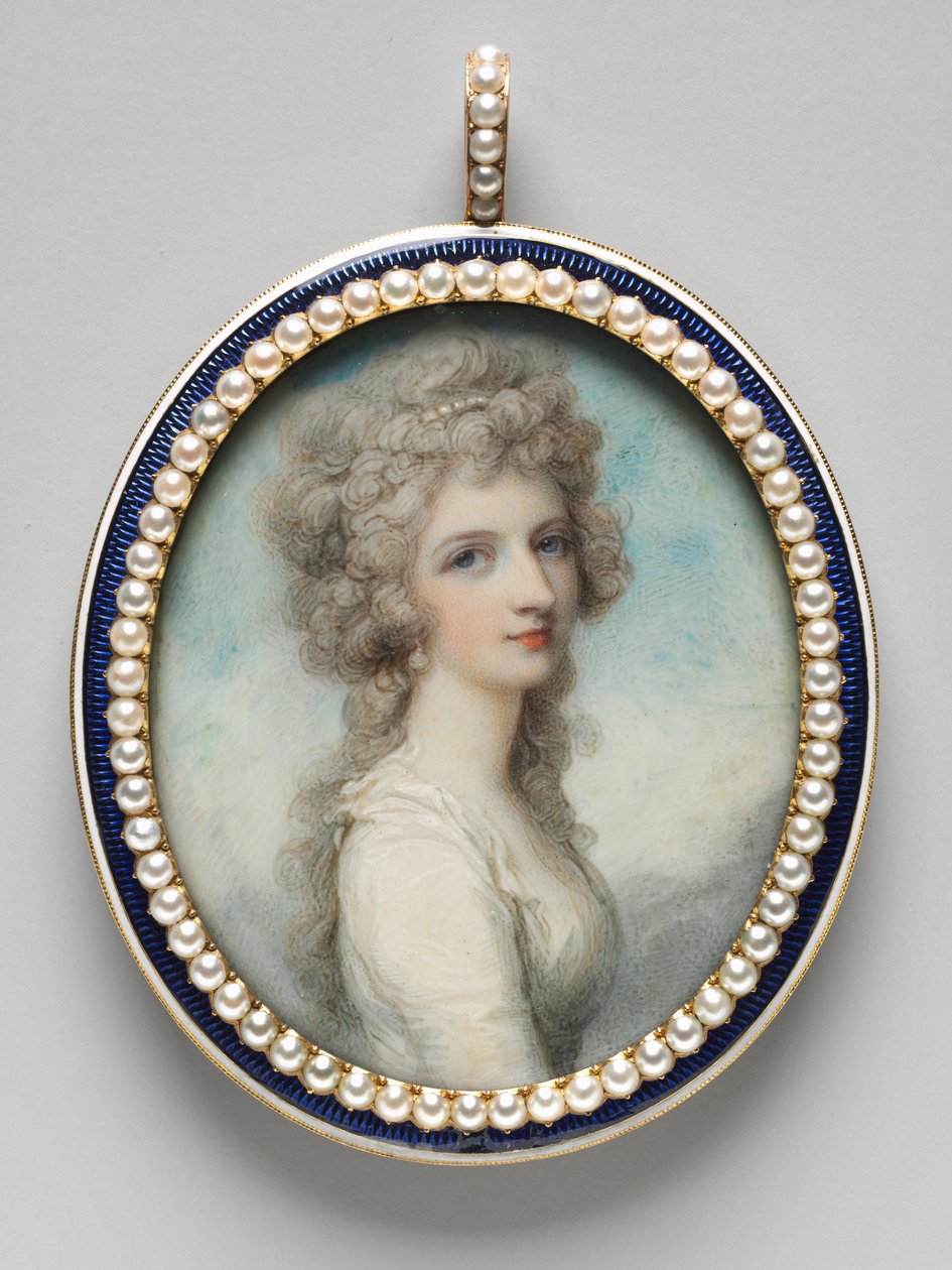 Porträtt av Mary Frances Fanny Swinburne, ca. 1786. av Richard Cosway