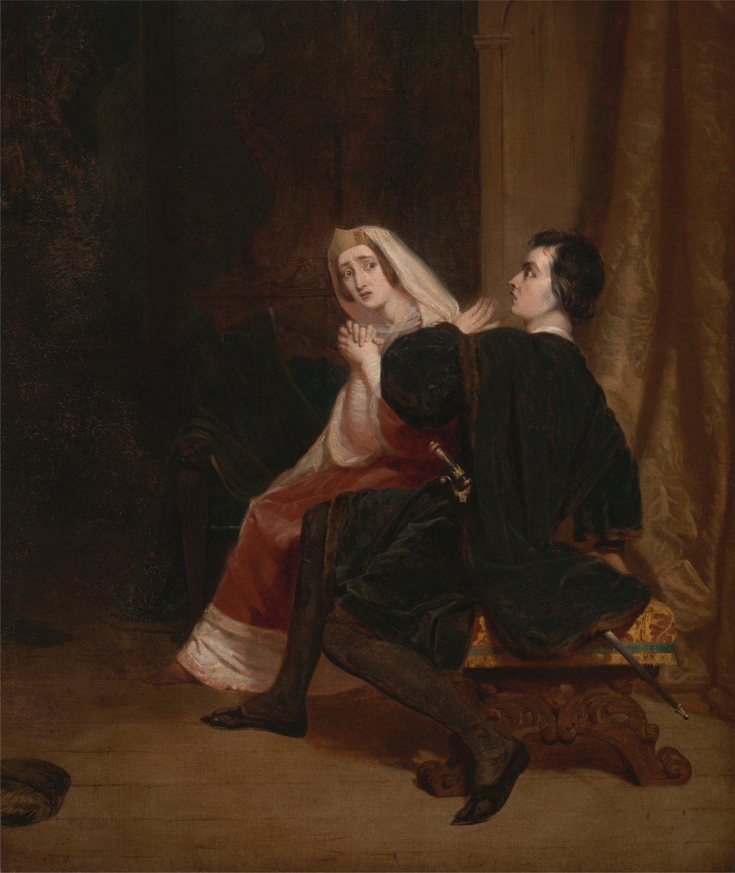 Hamlet och hans mor; Garderobsscenen av Richard Dadd