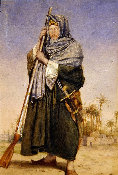 Porträtt av Sir Thomas Phillips i arabisk klänning (akvarell på papper) av Richard Dadd