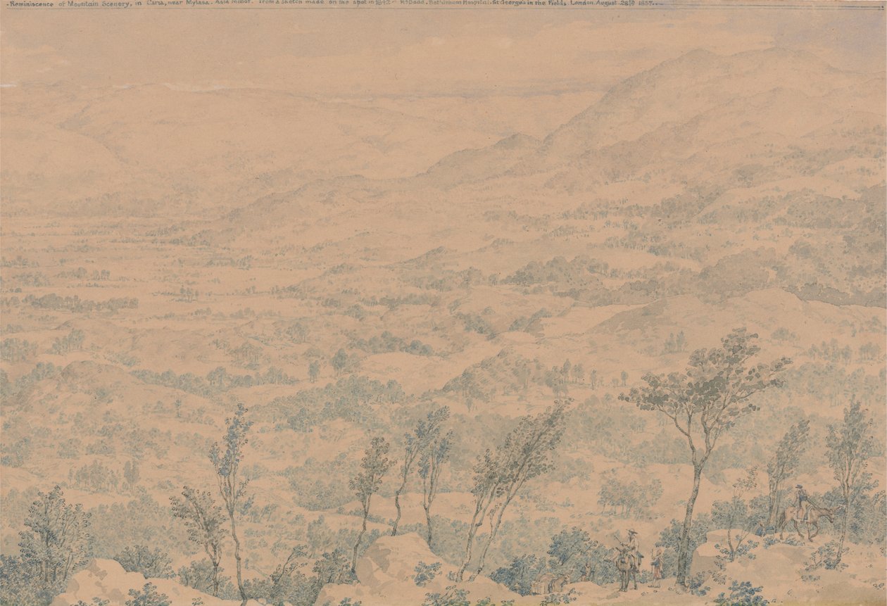 Reminiscens av bergslandskap i Caria, nära Mylasa, Mindre Asien av Richard Dadd