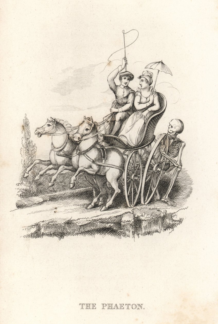 Dödens och Phaetonens skelett. ,1827 (gravyr) av Richard Dagley