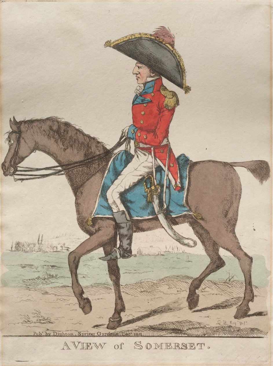 En utsikt över Somerset, 1811. av Richard Dighton