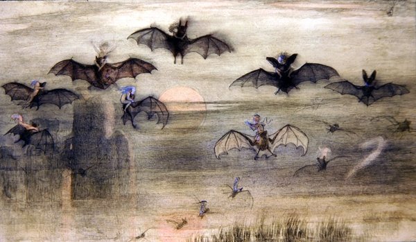 En nattflyg av fladdermöss och alver av Richard Doyle