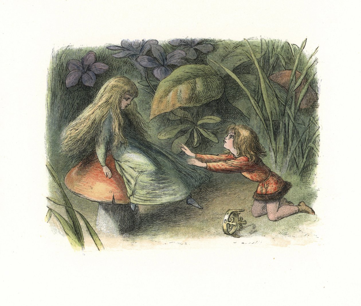 Elf Prince avvisad av en älva på en padda (litografi) av Richard Doyle