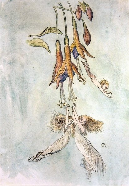 Fest bland Fuscias (akvarell på papper) av Richard Doyle