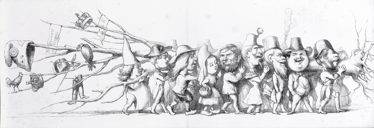 Franska besökare på den stora utställningen, 1851 av Richard Doyle