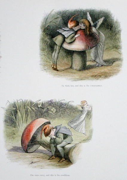Han hittar henne, och detta är konsekvensen, och hon flyr och detta är hans tillstånd, illustrationer från 