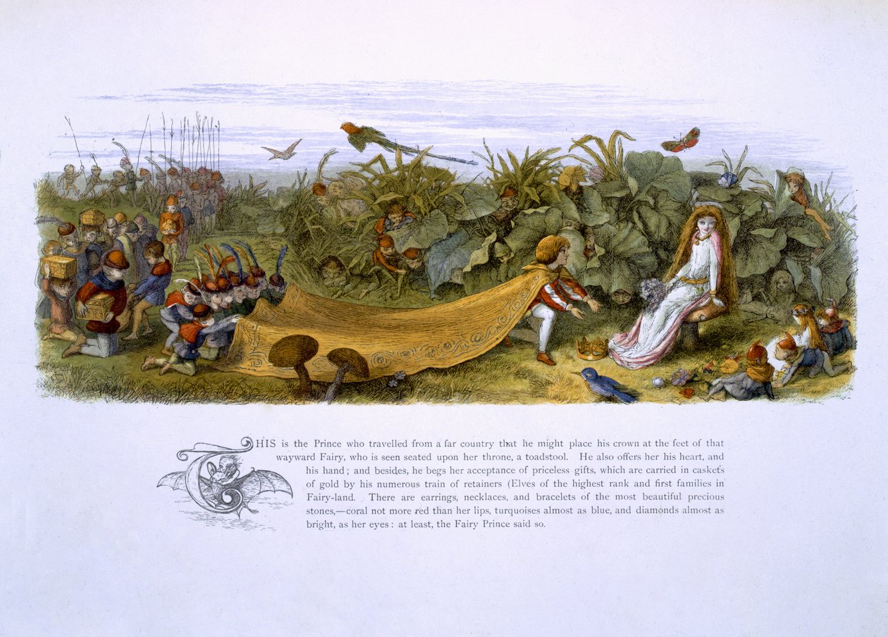 Illustrationer från "In Fairyland: A Series of Pictures from the Elf-World" av William Allingham och Andrew Lang av Richard Doyle