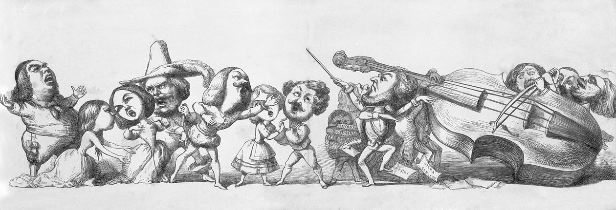 Italienska besökare till den stora utställningen, 1851 av Richard Doyle