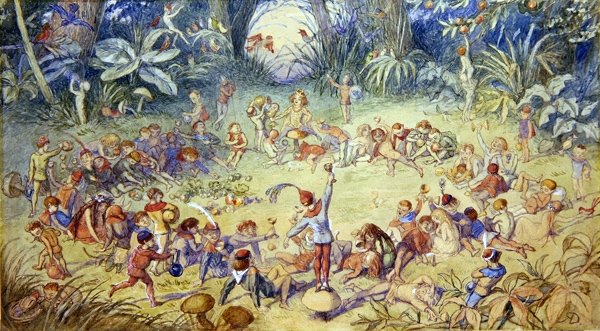 The Fairy Ring (akvarell och penna på papper) av Richard Doyle